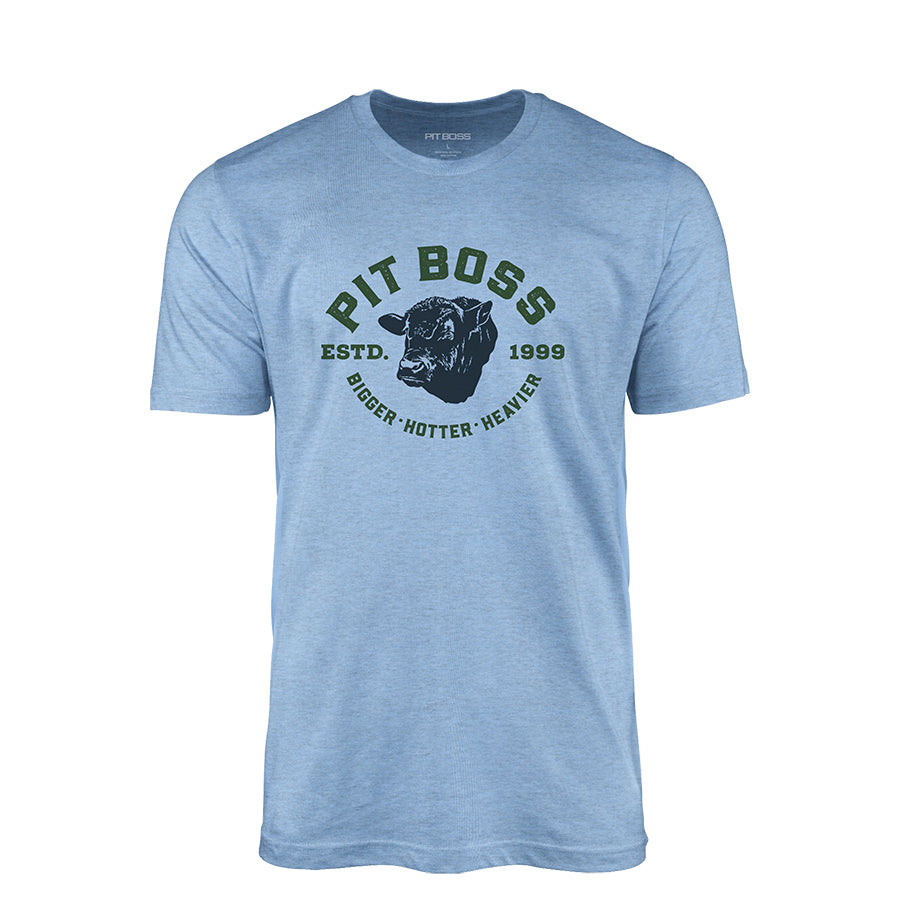 Pit Boss Angus American Men’s T-Shirt - Blue Heather