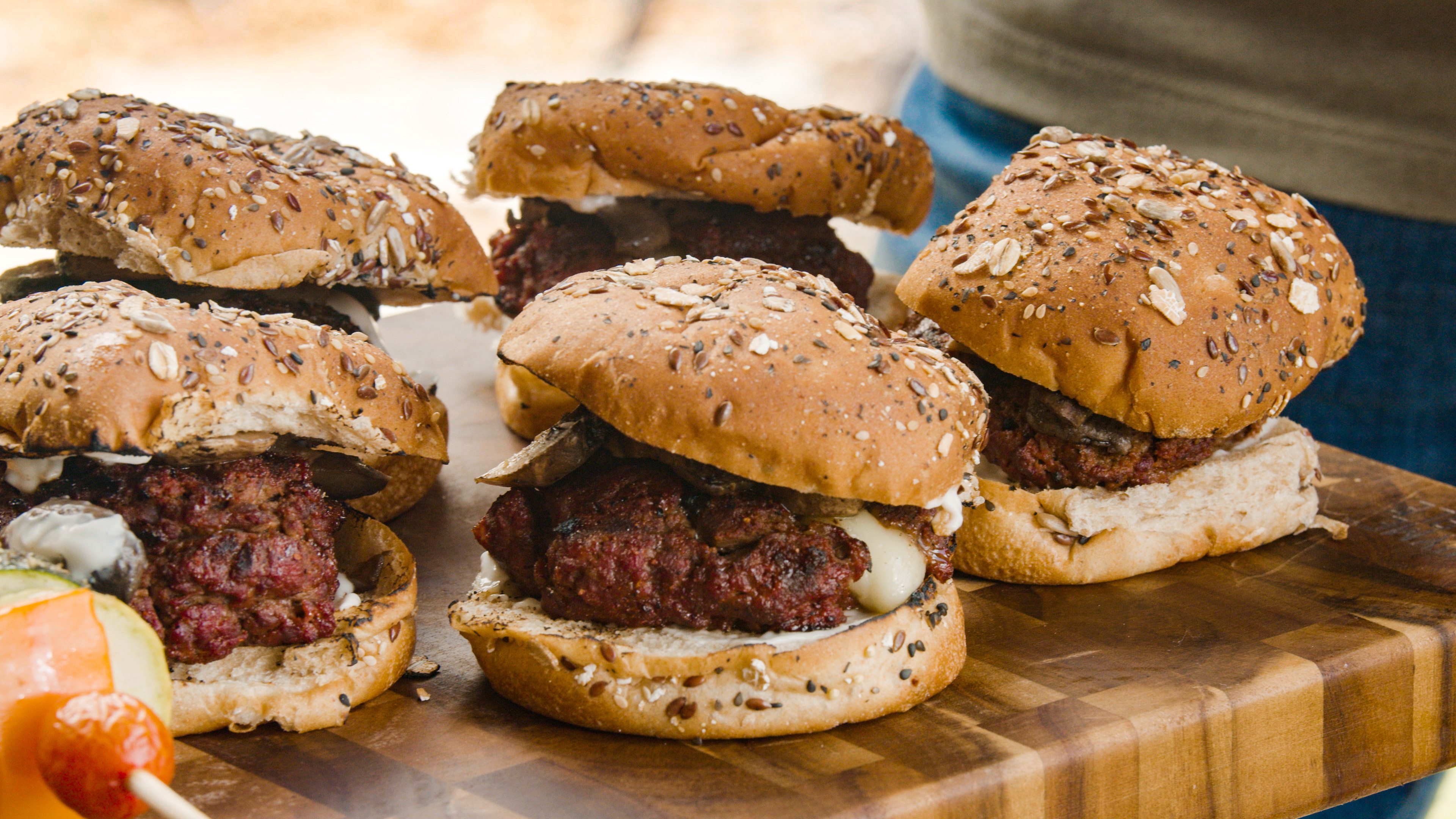 up close of burgers