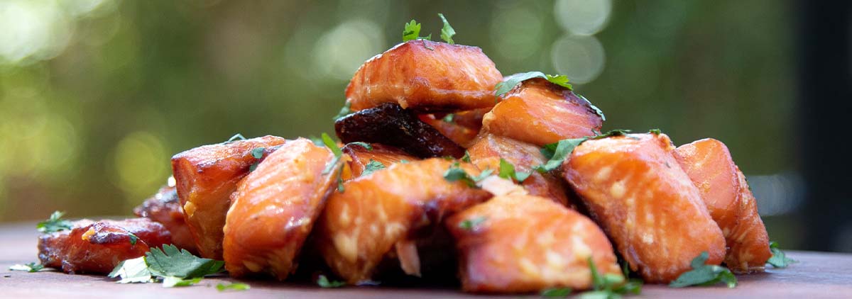 Yummy salmon burnt ends