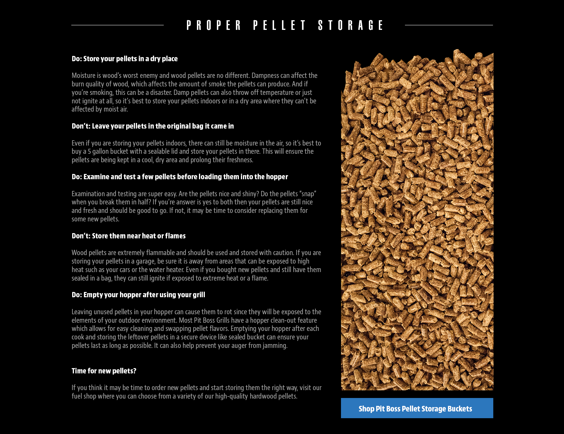 Pellets Storage