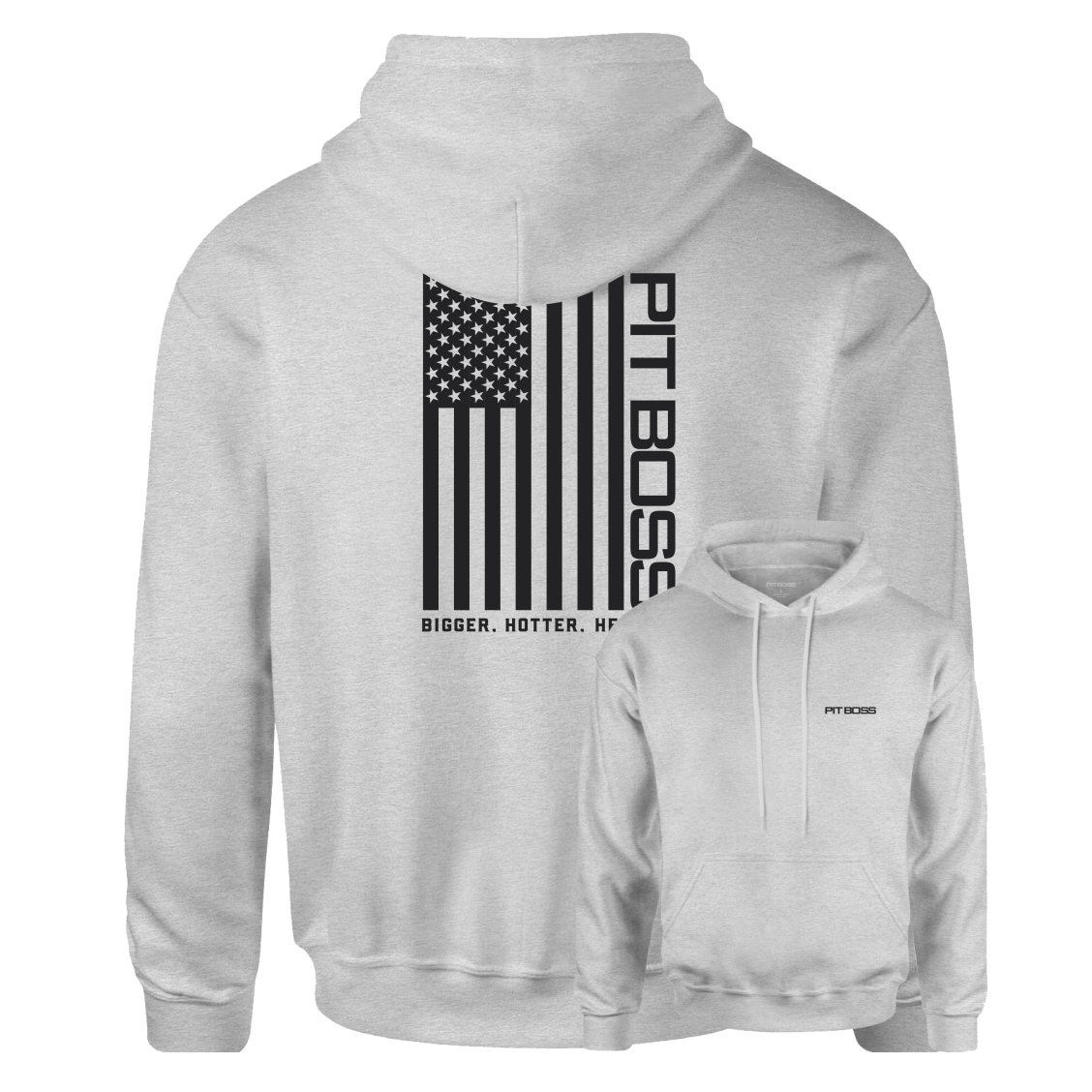 Pit Boss Vertical Flag Hoody - Heather Gray