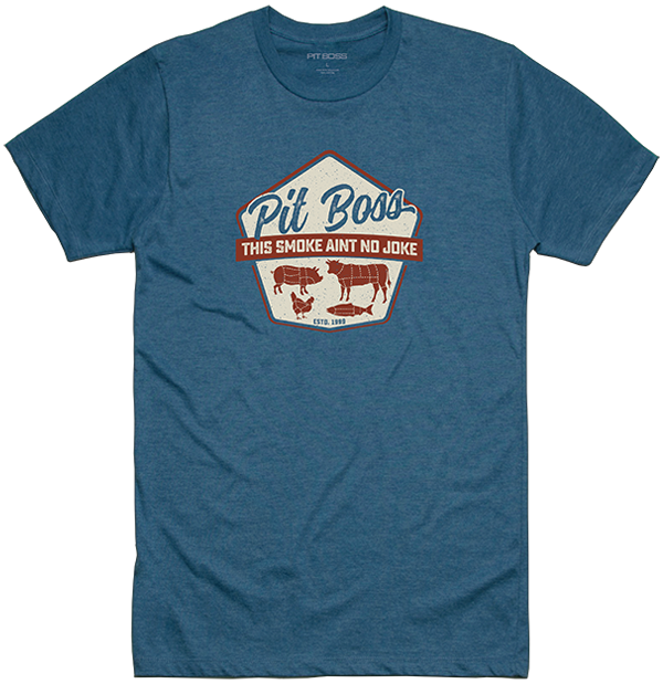 Pit Boss Men’s Steel Blue Heather Masters of Smoke T-Shirt